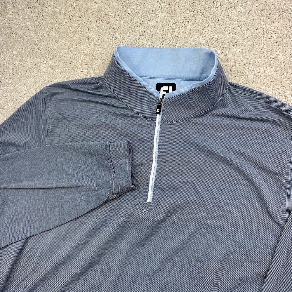 Footjoy FJ 1/4 Zip Golf Sweatshirt Jacket Mens Large Blue Nylon Spandex